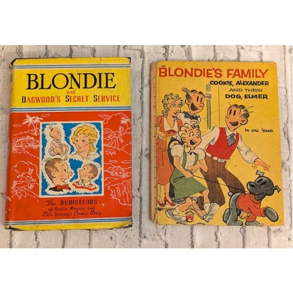 Two Vtg Blondie Books Children's and Hard Cover with Dust Jacket Chic Young